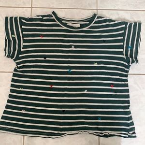 The Great green stripe star t shirt Size 0 XS
